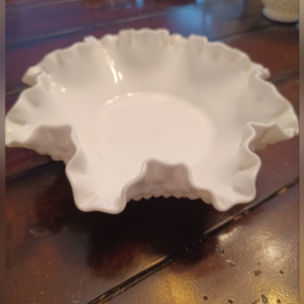 Fenton Hobnail Milk Glass Dish